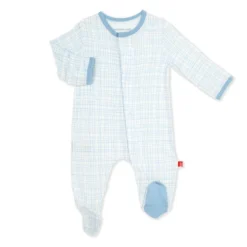 Magnetic Me Greenwich Plaid Modal Magnetic Footie