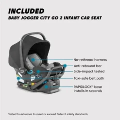 Baby Jogger City Select 2 + City GO 2 Travel System, Radiant Slate -Children's Products 2151913 3 74842.1667683454
