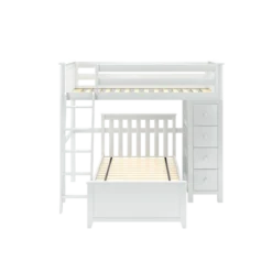 Jackpot! All-In-One Twin Storage High Loft Bed + Twin Lower Bed -Children's Products 2 JACKPOT DELUXE W CENTER OP 98336.1566162051