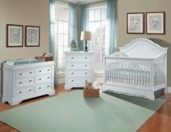 Stella Baby & Child Athena Crib + Dresser + Chest Nursery Set, Belgium Cream