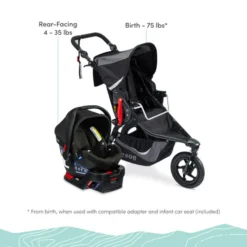 BOB Gear Revolution Flex 3.0 Travel System, Graphite Black -Children's Products BOB Gear Flex 3.0 B Safe Gen2 TS ATF 02 59270.1685747410