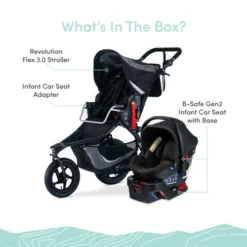 BOB Gear Revolution Flex 3.0 Travel System, Graphite Black -Children's Products BOB Gear Flex 3.0 B Safe Gen2 TS ATF 03 12491.1685747410