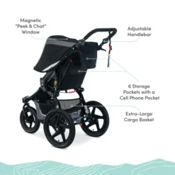 BOB Gear Revolution Flex 3.0 Travel System, Graphite Black -Children's Products BOB Gear Flex 3.0 B Safe Gen2 TS ATF 07 87594.1685747410