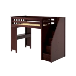 Jackpot! All-In-One Twin Study High Loft Bed W/ Staircase