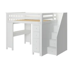 Jackpot! All-In-One Full Study & Storage High Loft Bed W/ Staircase