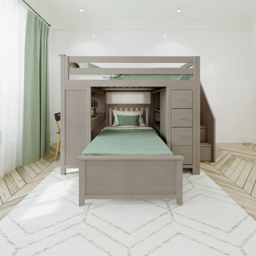 Jackpot! All-In-One Full Study & Storage High Loft Bed W/ Staircase + Twin Lower Bed 4 Jackpot! All-In-One Full Study & Storage High Loft Bed W/ Staircase + Twin Lower Bed - Image 4