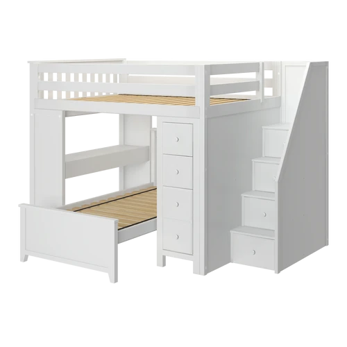 Jackpot! All-In-One Full Study & Storage High Loft Bed W/ Staircase + Twin Lower Bed 1 Jackpot! All-In-One Full Study & Storage High Loft Bed W/ Staircase + Twin Lower Bed