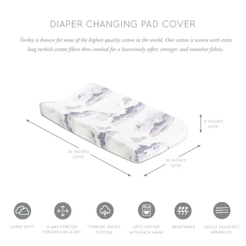Oilo Misty Mountain Jersey Changing Pad Cover 2 Oilo Misty Mountain Jersey Changing Pad Cover - Image 2