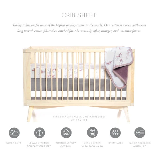 Oilo Bella Floral Jersey Crib Sheet 2 Oilo Bella Floral Jersey Crib Sheet - Image 2