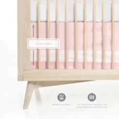 Oilo Woven Cotton Band Crib Skirt, Blush