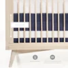 Oilo Woven Cotton Band Crib Skirt, Indigo