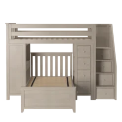 Jackpot! All-In-One Twin Study & Storage High Loft Bed W/ Staircase + Twin Lower Bed -Children's Products Chester 4 w Staircase On Right Stone Center 21136.1633301901