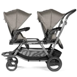 Peg Perego Duette Piroet Stroller, City Grey -Children's Products Duette Side front Mummy CityGrey 94360.1664835306