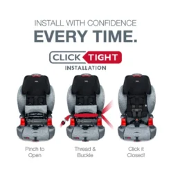 Britax Grow With You ClickTight Harness-2-Booster, CoolFlow Grey -Children's Products Grow With You ClickTight ATF CF Gray 04 44793.1684280441