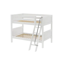 Maxtrix Kids HOTHOT Twin Low Bunk Bed W/ Angled Ladder