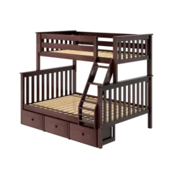 Jackpot Kids Kent Twin/Full Bunk Bed -Children's Products KENT 005 with Drawers 77539.1596319033