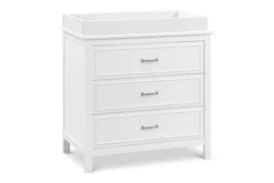 Davinci Charlie 3-Drawer Dresser -Children's Products M12823W White Background 03 44758.1598503040