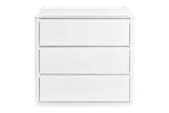 Babyletto Bento 3-Drawer Changer Dresser, White -Children's Products M21623W White Background 02 91968.1626033184