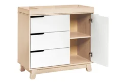 Babyletto Hudson 3 Drawer Dresser W/ Changing Tray -Children's Products M4223NXW White Background 02 62469.1616986709