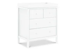 Davinci Autumn 4-Drawer Dresser -Children's Products M4355W White Background 03 07729.1538019273