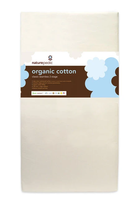 Naturepedic Organic Cotton Classic 150 Seamless 2-Stage Crib Mattress 1 Naturepedic Organic Cotton Classic 150 Seamless 2-Stage Crib Mattress