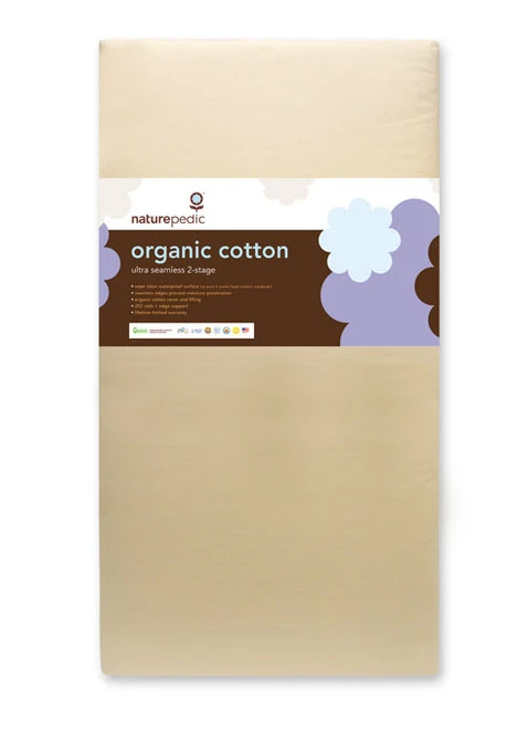 Naturepedic Organic Cotton Ultra 252 Seamless 2-Stage Crib Mattress 1 Naturepedic Organic Cotton Ultra 252 Seamless 2-Stage Crib Mattress