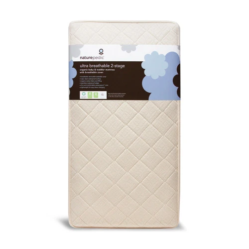 Naturepedic Organic Cotton Ultra Breathable 2-Stage Crib Mattress 2 Naturepedic Organic Cotton Ultra Breathable 2-Stage Crib Mattress - Image 2
