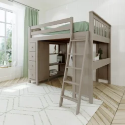 Jackpot! All-In-One Full Study & Storage High Loft Bed 9 Jackpot! All-In-One Full Study & Storage High Loft Bed -Children's Products Mayfair Stone Left Angle drawers closed 36485.1638133153