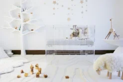 Nursery Works Vetro Mini Crib, Clear Acrylic -Children's Products NW1098CA Lifestyle Main 05 74721.1535736404