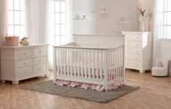 Pali Napoli Flat Top 3 Piece Nursery Set - Forever Crib + Double Dresser + Chest