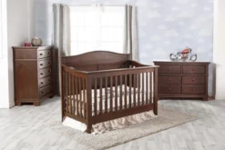 Pali Napoli Arch Top 3 Piece Nursery Set - Forever Crib + Double Dresser + Chest
