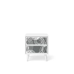 Romina Furniture New York Nightstand 5 Romina Furniture New York Nightstand -Children's Products NewYork11020 White WashedGrey Cut2 01956.1529622325