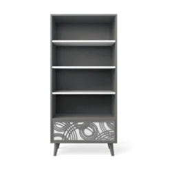 Romina Furniture New York Bookcase 5 Romina Furniture New York Bookcase -Children's Products NewYork11022 Argento White Cut2 22132.1529622411