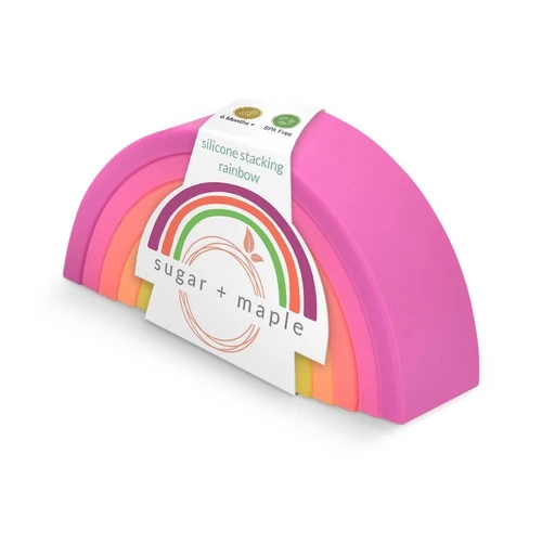 Sugar + Maple Silicone Rainbow Stacking Rings, Neon 1 Sugar + Maple Silicone Rainbow Stacking Rings, Neon