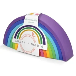Sugar + Maple Silicone Rainbow Stacking Rings, Primary