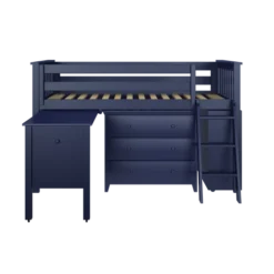 Jackpot Twin Low Loft Bed W/ 3 Drawer + Desk + Bookcase 7 Jackpot Twin Low Loft Bed W/ 3 Drawer + Desk + Bookcase -Children's Products WINSOR 2 BLUE CENTER1 46564.1600033516