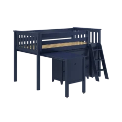 Jackpot Twin Low Loft Bed W/ 3 Drawer + Desk + Bookcase 6 Jackpot Twin Low Loft Bed W/ 3 Drawer + Desk + Bookcase -Children's Products WINSOR 2 BLUE RIGHT1 84244.1600033515