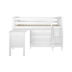 Jackpot Twin Low Loft Bed W/ 2 X 3 Drawers + Desk -Children's Products WINSOR 3 WHITE CENTER 66698.1600034412