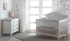 Pali Como Arch Top 2 Piece Nursery Set - Forever Crib + Double Dresser
