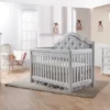 Pali Cristallo 3 Piece Nursery Set W/ Grey Vinyl Panel - Forever Crib + Double Dresser + Chest