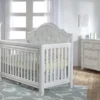 Pali Cristallo 3 Piece Nursery Set W/ White Vinyl Panel - Forever Crib + Double Dresser + Chest