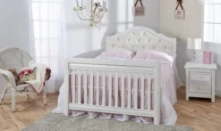 Pali Cristallo Forever Crib W/ Beige Fabric Panel, Vintage White -Children's Products cristallo fsb 14 vw01 bg 77483.1652313218