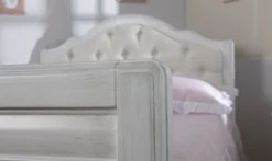 Pali Cristallo Forever Crib W/ Beige Fabric Panel, Vintage White -Children's Products cristallo fsb vw det 01 bg 87428.1652313218