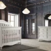 Pali Diamante 2 Piece Nursery Set W/ Grey Vinyl Panel - Forever Crib + Double Dresser