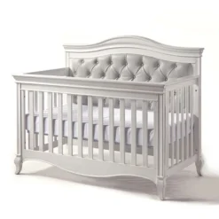 Pali Diamante 2 Piece Nursery Set W/ Grey Vinyl Panel - Forever Crib + Double Dresser -Children's Products diamante crib vingr wb bg 69609.1652311773