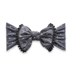 Baby Bling Trimmed Patterned Shabby Knot Headband, Storm Dot