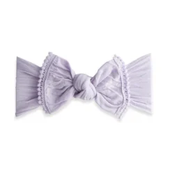 Baby Bling Trimmed Classic Knot Mini Pom Headband, Light Orchid
