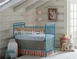 Baby's Dream Willa Metal Classic Crib, Aqua